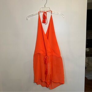 Michael Kors Vibrant Orange Swim Cover Romper NWT Size S